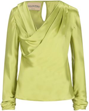 Valentino Draped Long-Sleeved Top - Green