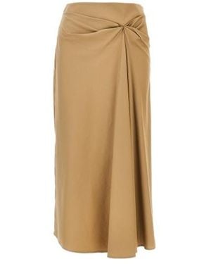 Max Mara Pleated Midi Skirt - Natural