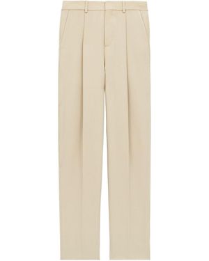 Saint Laurent Formal Wool Trousers - Natural