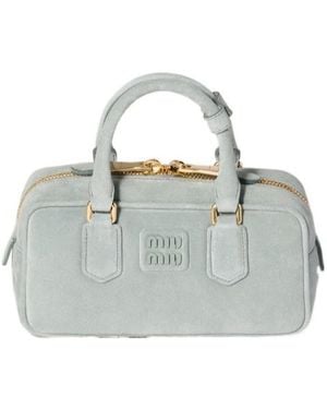 Miu Miu Arcadie Zipped Tote Bag - Grey