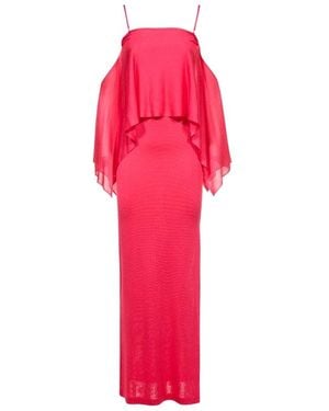 Tom Ford Spaghetti Strap Ruffled Maxi Dress - Pink