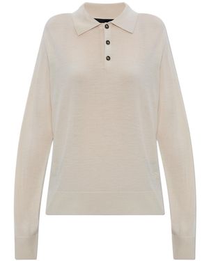 DSquared² Long-Sleeved Knitted Polo Shirt - White
