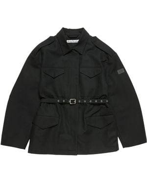 Acne Studios Belted Flap-Pocket Jacket - Black