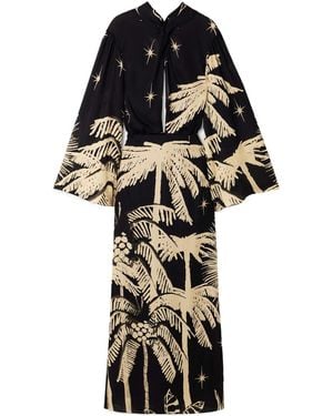 Johanna Ortiz Primera Vez Cutout Printed Silk-Georgette Maxi Dress - Black