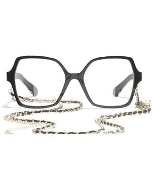 CHANEL Full-Frame Plain Glasses - White