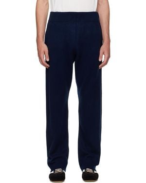 Entire studios Ribbed-Knit Knitted Trousers - Blue