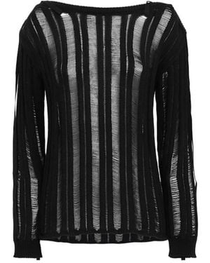 Ann Demeulemeester Cotton Blend Cropped Jumper - Black