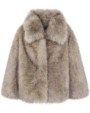 Essentiel Antwerp Kastanje Faux Fur Coat - Brown