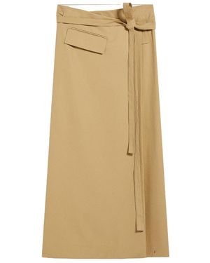 Sportmax Asymmetric Belted Skirt - Natural
