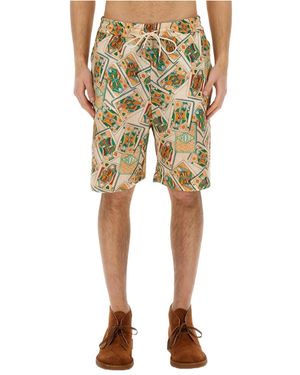 Drole de Monsieur Bermuda Shorts With Print - Green
