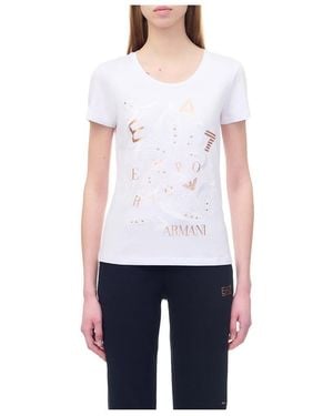 EA7 Item O-Neck Short-Sleeved T-Shirt - White