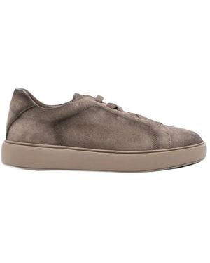 Officine Creative Suede Lace-Up Trainers - Brown