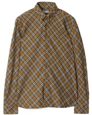 Burberry Vintage Check Logo Embroidered Shirt - Green