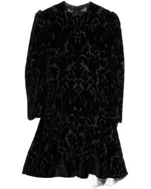 Gucci Floral Devore Velour Dress - Black