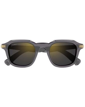 Cartier Rectangular Temple-Detailed Sunglasses - Multicolour