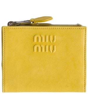 Miu Miu Small Leather Wallet - Yellow