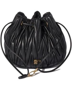 Miu Miu Matelassé Nappa Leather Pouch - Black