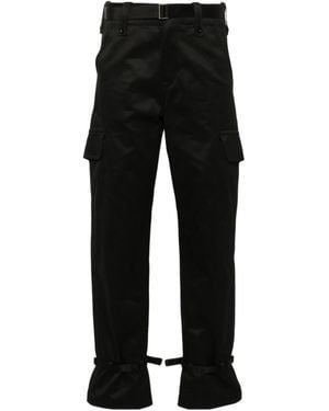 Sacai Straight-Leg Belted Cargo Pants - Black