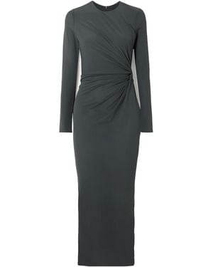 Alex Perry Twist-Front Crepe-Jersey Midi Dress - Gray