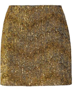 Missoni Textured Mini Skirt With Sequins - Natural