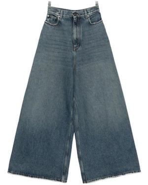 Balenciaga High-Waisted Wide-Leg Jeans - Blue
