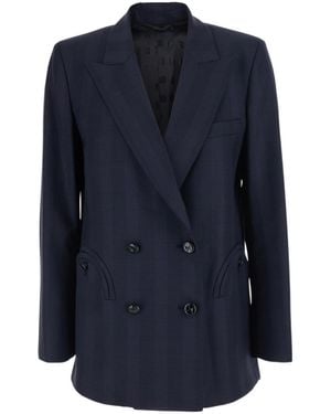 Blazé Milano Double-Breasted Peak-Lapel Blazer - Blue