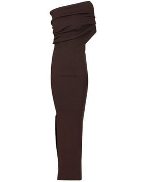 Rick Owens Athena One-Shoulder Knitted Dress - Brown