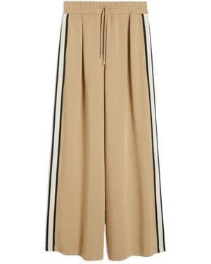 Weekend by Maxmara Side-Stripe Drawstring-Waistband Pants - Natural