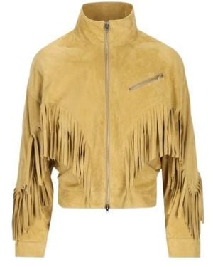 Celine High-Neck Long-Sleeved Casual Jacket - Yellow