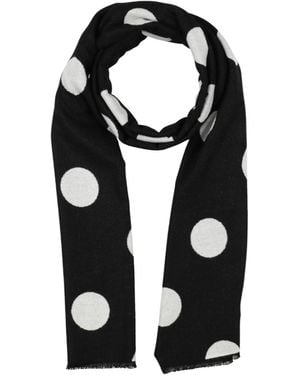 MAX&Co. Polka Dot Flannel Scarf - Black