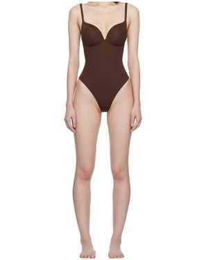 Skims Sleeveless Bodysuit - Brown