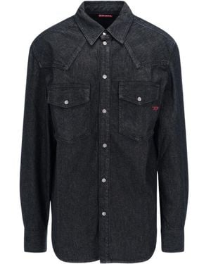 DIESEL D-Ocean Dark Denim Shirt - Blue