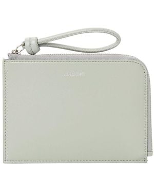 Jil Sander Zipper Card Holder - White