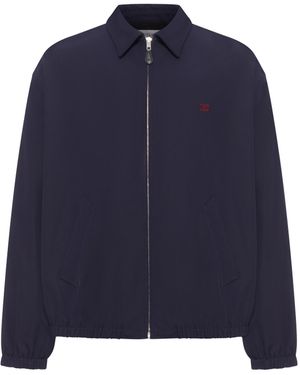 Celine Blouson With Zip And Embroidered Logo - Blue