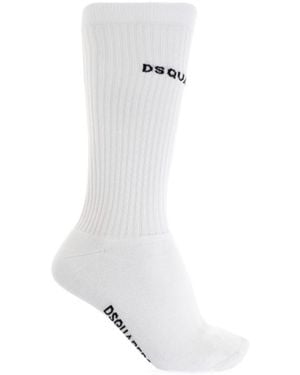 DSquared² Logo Socks - White