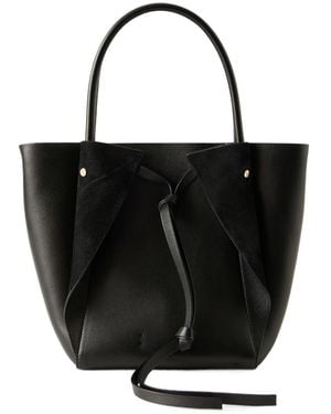 Gabriela Hearst Small Suede And Leather Tote - Black