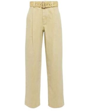 Jil Sander Cotton High-Rise Wide-Leg Trousers - Natural