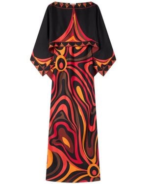 PUCCI Pucci Marmo Cape Maxi Dress - Red