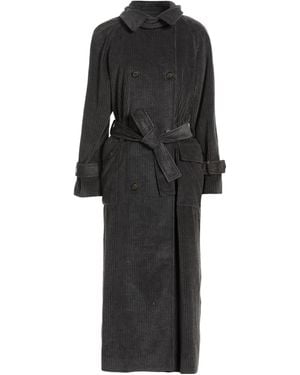 Brunello Cucinelli Corduroy Trench Coat - Black