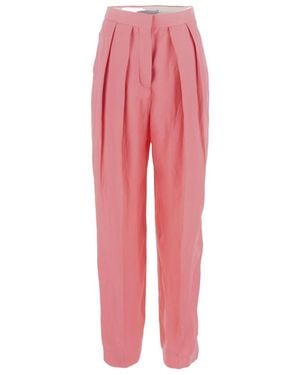 Stella McCartney Pleated Straight Leg Trousers - Pink
