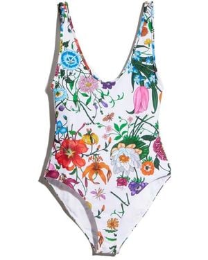 Gucci Flora Print Swimsuit - White