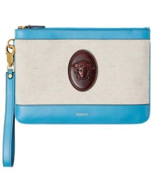 Versace Rivière Zipped Pouch - Blue