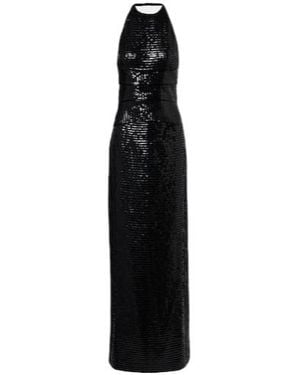 Roberto Cavalli Sequined Halterneck Silk Gown - Black
