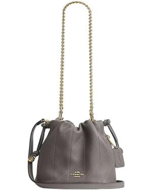 COACH Faye Mini Drawstring Bag With Quilting - White