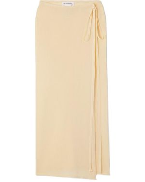 Frankie Shop Alsen Knitted Midi Wrap Dress - Natural