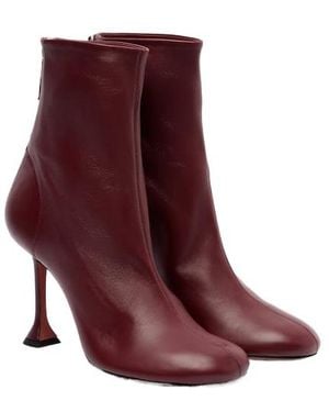 AMINA MUADDI Leather Ankle Boots - Purple