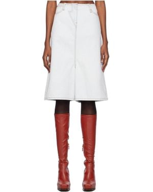 Pushbutton Five-Pocket Denim Shorts - White