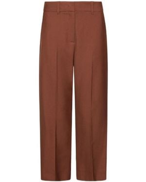 Marella Slim Gabardine Trousers - Brown