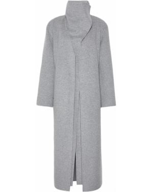 Sportmax Long Pure Wool Coat - Gray