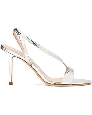 SCAROSSO Paula Almond-Toe Strappy Sandals - White